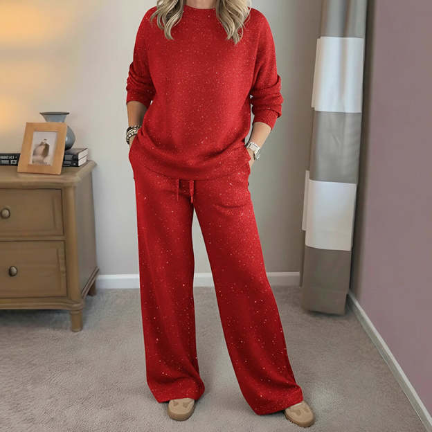 ⏰Last Day Sale - 49% OFF✨Women's Glitter Pullover Sweater & Pants 2-Piece Set