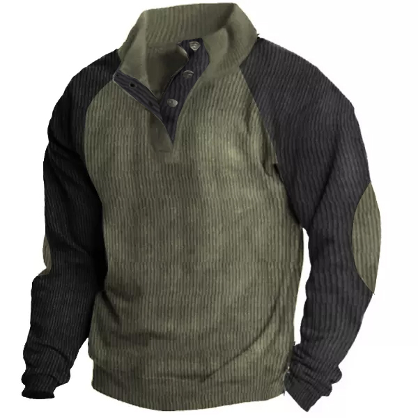 Men's Outdoor Raglan Sleeves Casual Stand Collar Sweatshirt