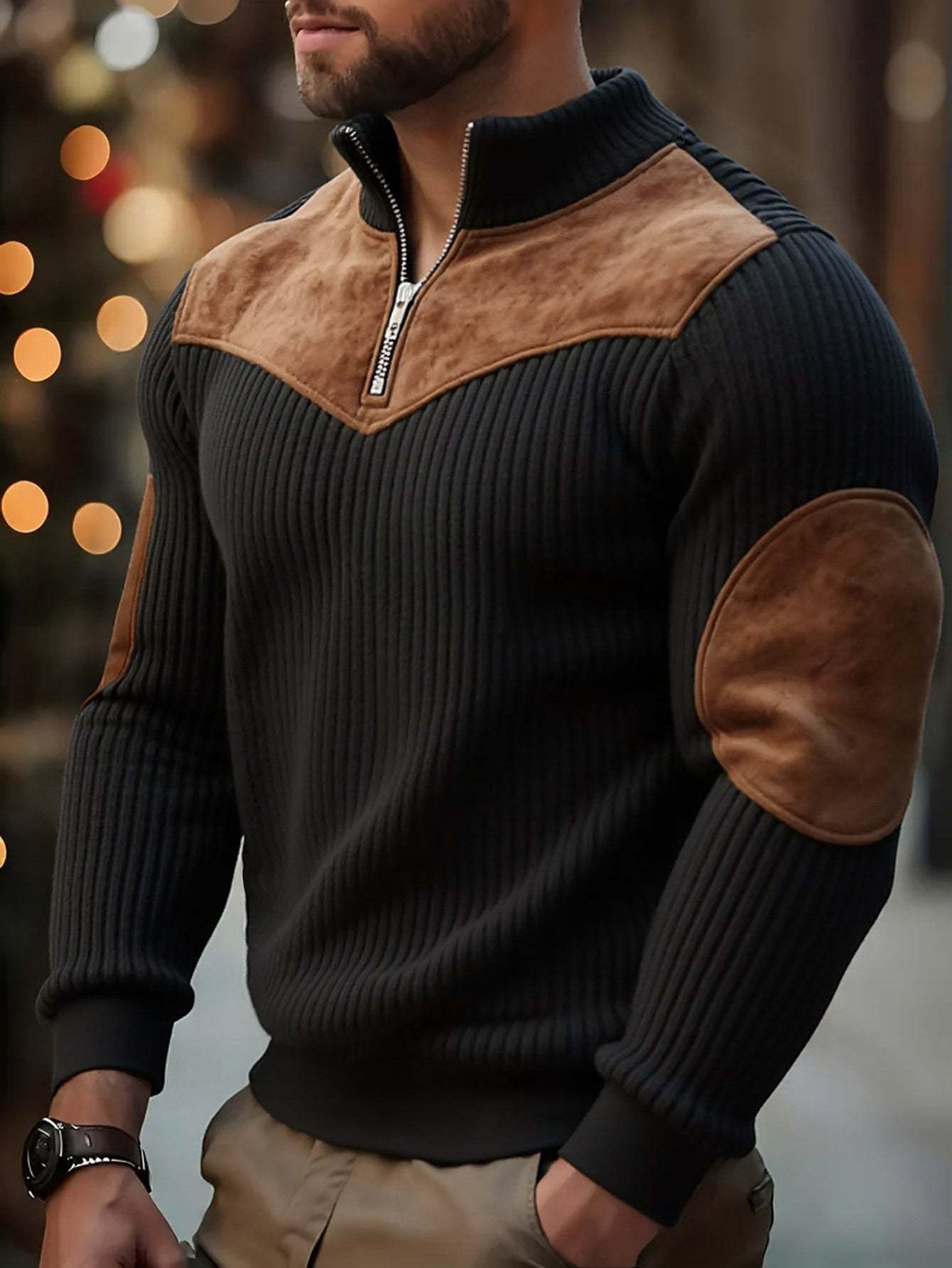 2025 Men's Best-Selling Casual Knit Half-Zip Sweater