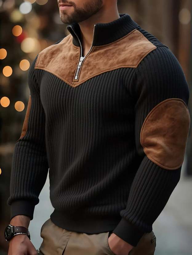 2025 Men's Best-Selling Casual Knit Half-Zip Sweater
