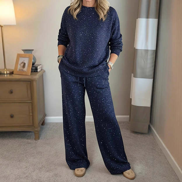 ⏰Last Day Sale - 49% OFF✨Women's Glitter Pullover Sweater & Pants 2-Piece Set