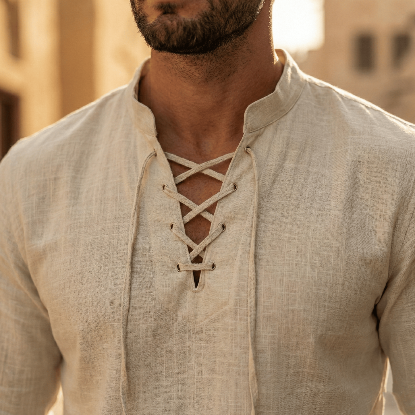 Last Day Sale 49% OFF🔥Men's Vintage V-neck T-shirt Linen Pirate Medieval Viking Gothic Tops Shirts Long Sleeved