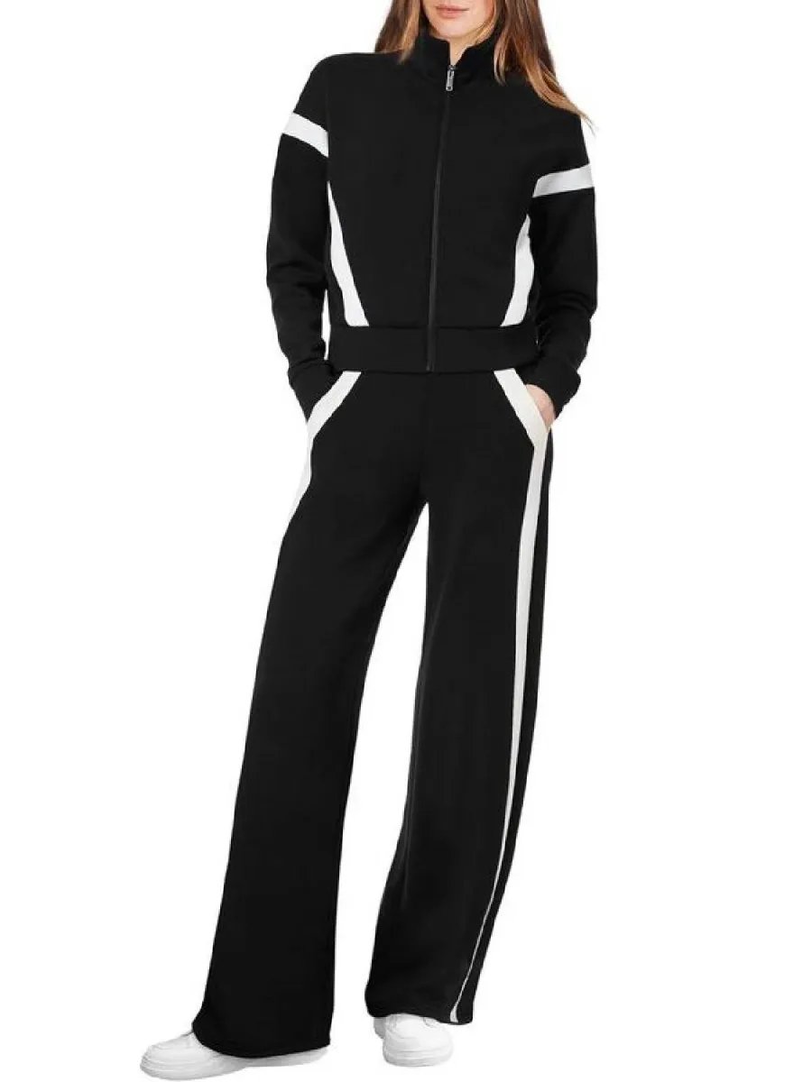 ⏰Hot Sale-Women Sweatsuit 2 Piece Outfits Sweatshirt Wide Leg Sweatpant Tracksuit