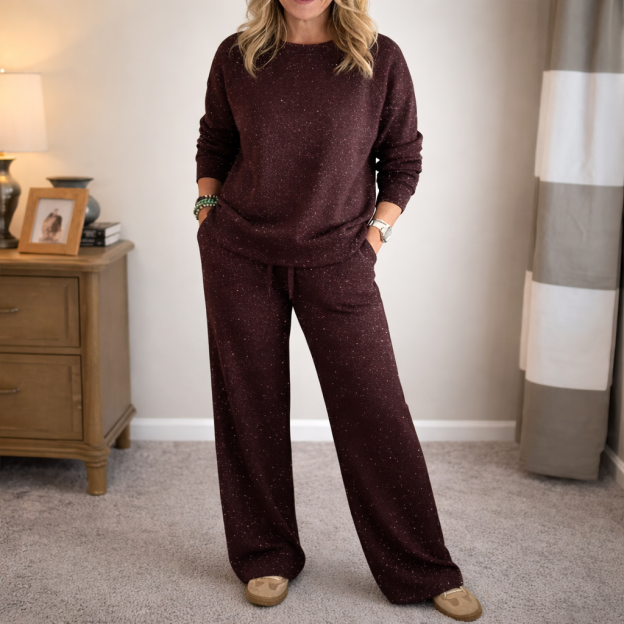 ⏰Last Day Sale - 49% OFF✨Women's Glitter Pullover Sweater & Pants 2-Piece Set