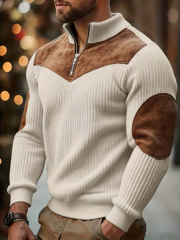2025 Men's Best-Selling Casual Knit Half-Zip Sweater