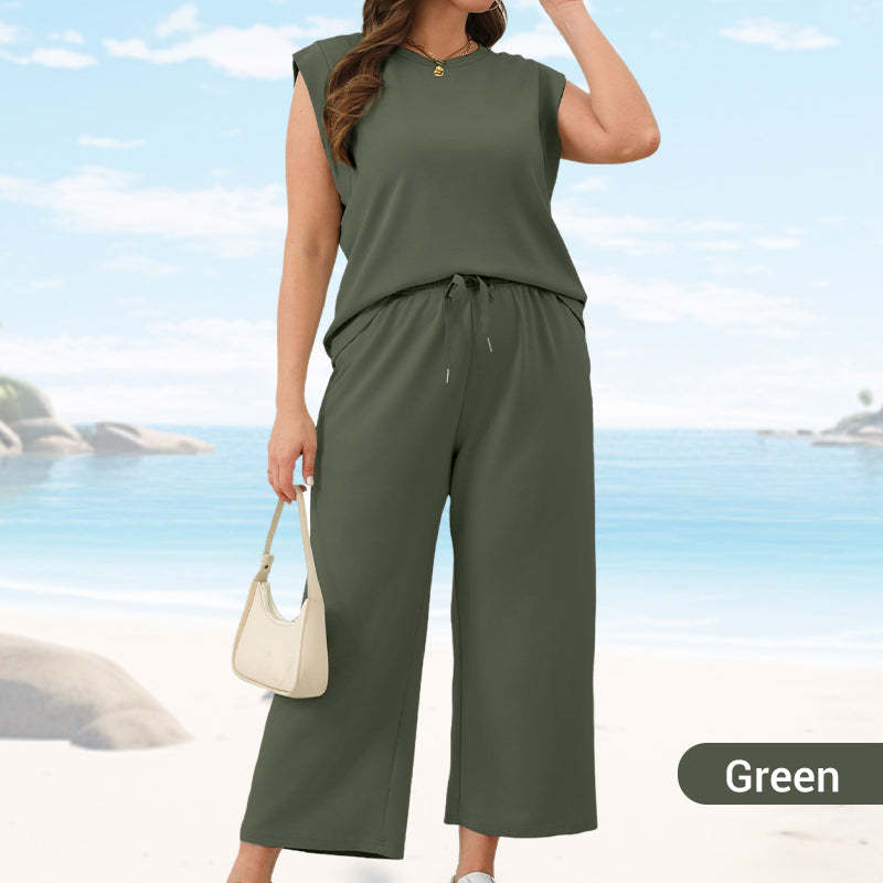 💕2025 Hot Sale 49% OFF🔥2025 New Women's  Sleeveless Top & Wide-Leg Pants 2-Piece Set