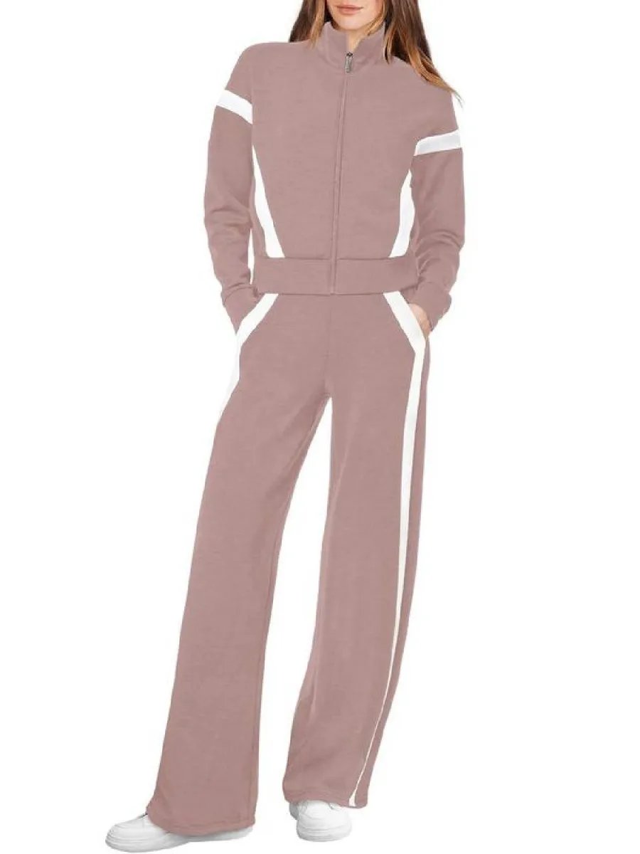 ⏰Hot Sale-Women Sweatsuit 2 Piece Outfits Sweatshirt Wide Leg Sweatpant Tracksuit