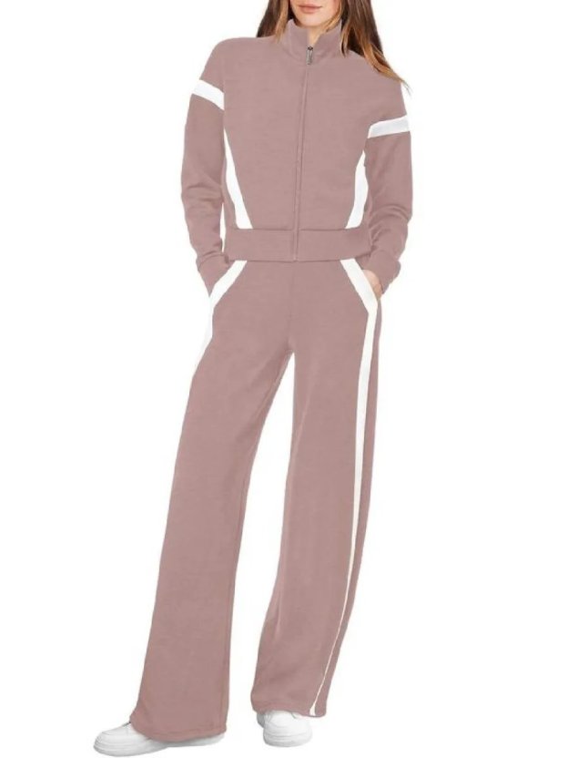 ⏰Hot Sale-Women Sweatsuit 2 Piece Outfits Sweatshirt Wide Leg Sweatpant Tracksuit