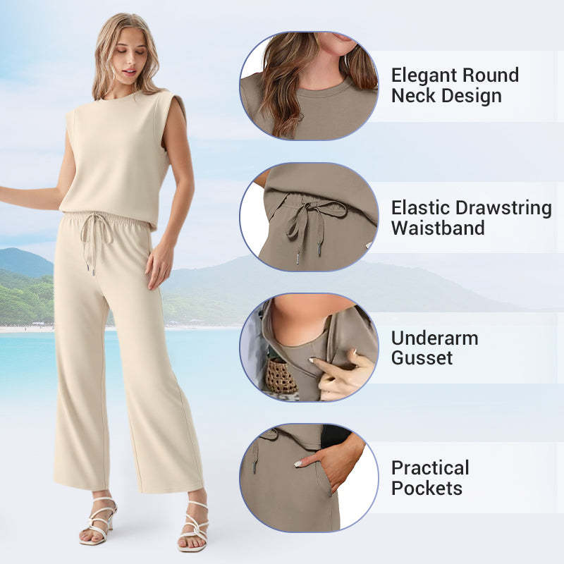 💕2025 Hot Sale 49% OFF🔥2025 New Women's  Sleeveless Top & Wide-Leg Pants 2-Piece Set