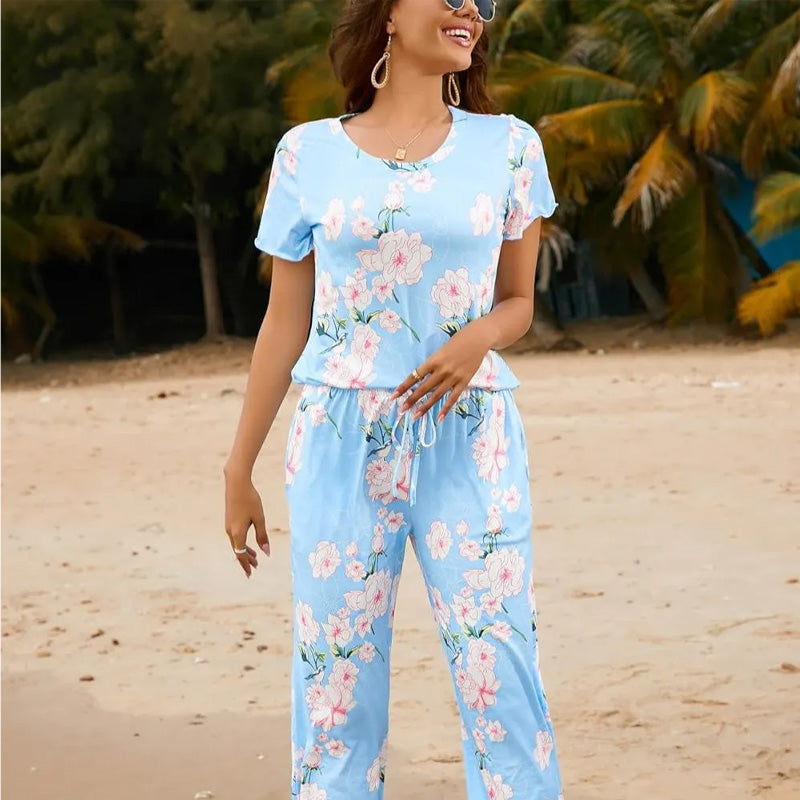 ⏳Limited Time 50% Off💥Women's Printed Top & Pants Nightwear Set