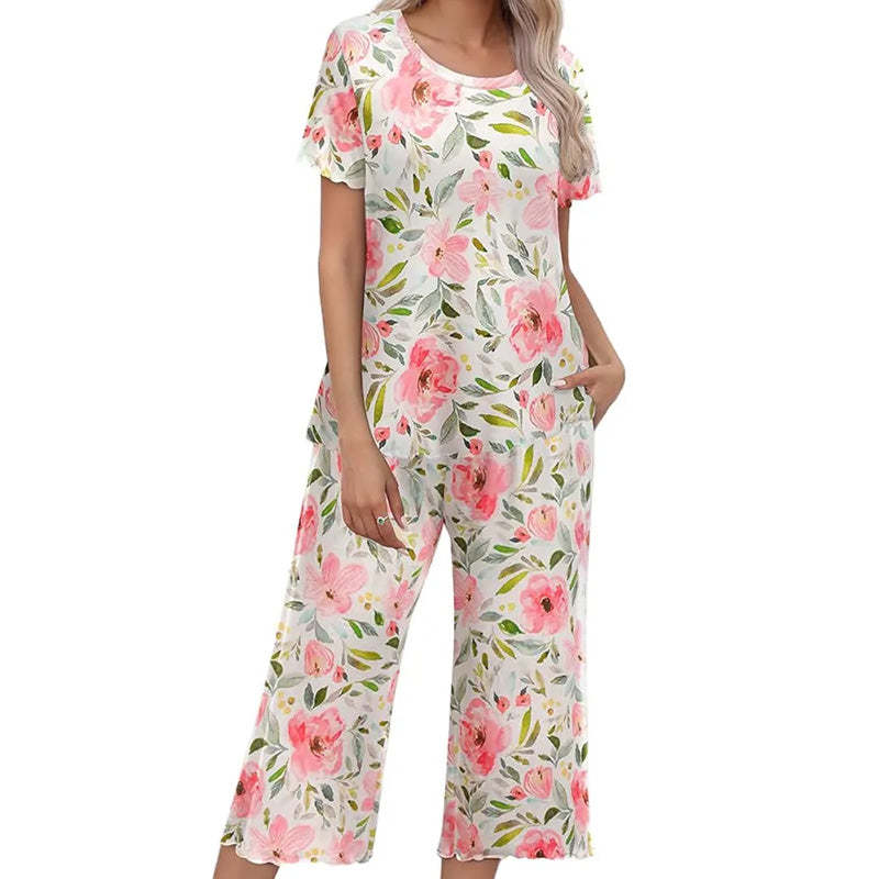 ⏳Limited Time 50% Off💥Women's Printed Top & Pants Nightwear Set