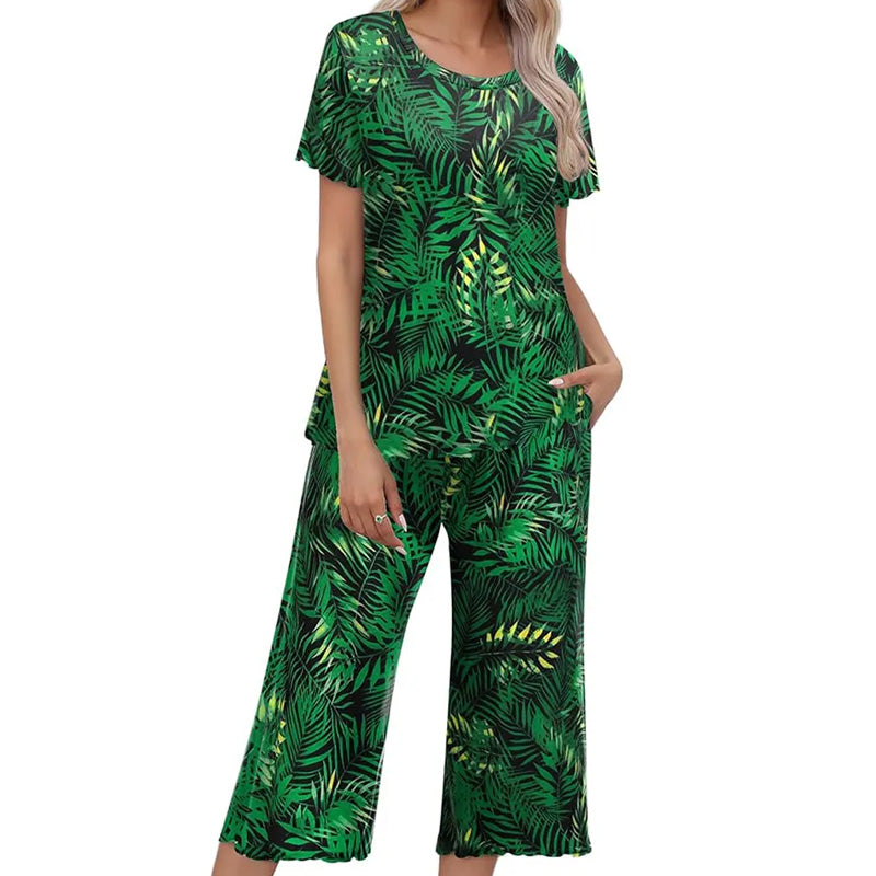 ⏳Limited Time 50% Off💥Women's Printed Top & Pants Nightwear Set