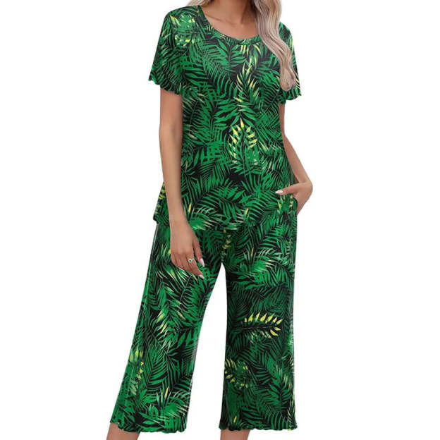 ⏳Limited Time 50% Off💥Women's Printed Top & Pants Nightwear Set