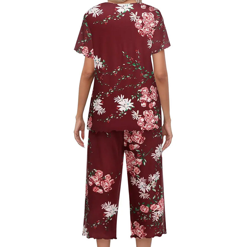 ⏳Limited Time 50% Off💥Women's Printed Top & Pants Nightwear Set