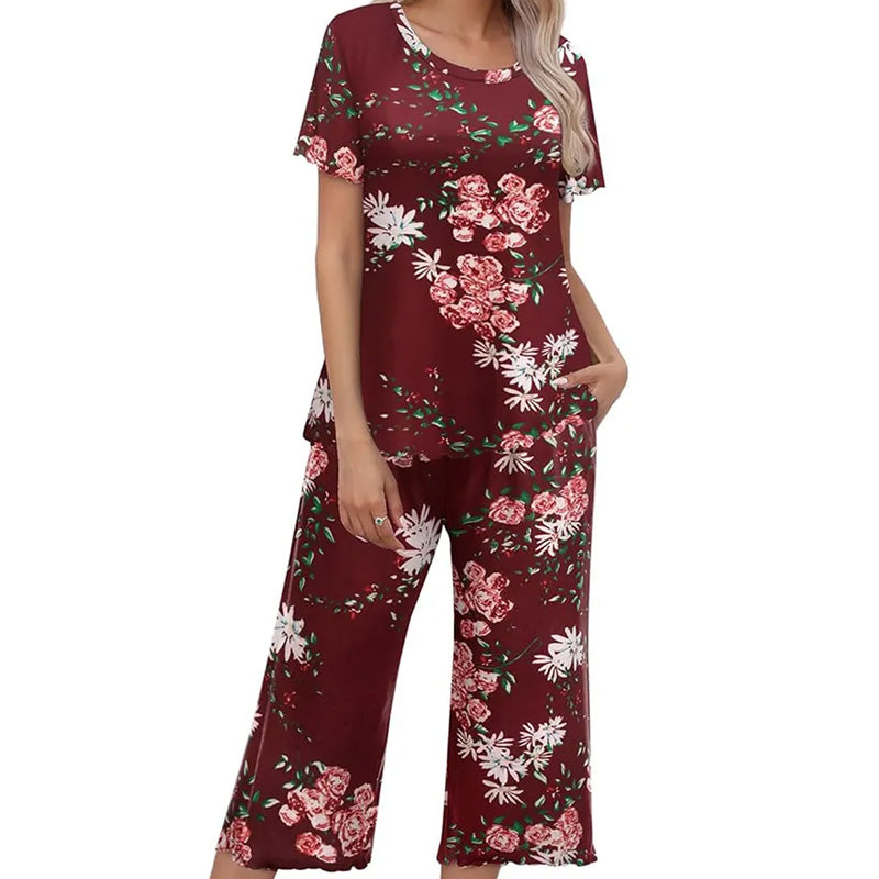 ⏳Limited Time 50% Off💥Women's Printed Top & Pants Nightwear Set