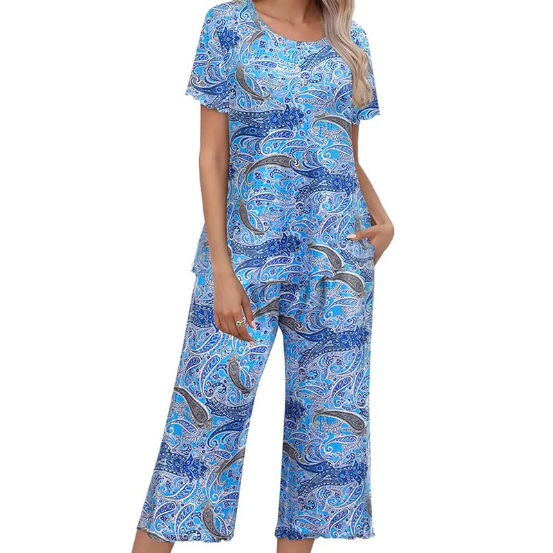 ⏳Limited Time 50% Off💥Women's Printed Top & Pants Nightwear Set