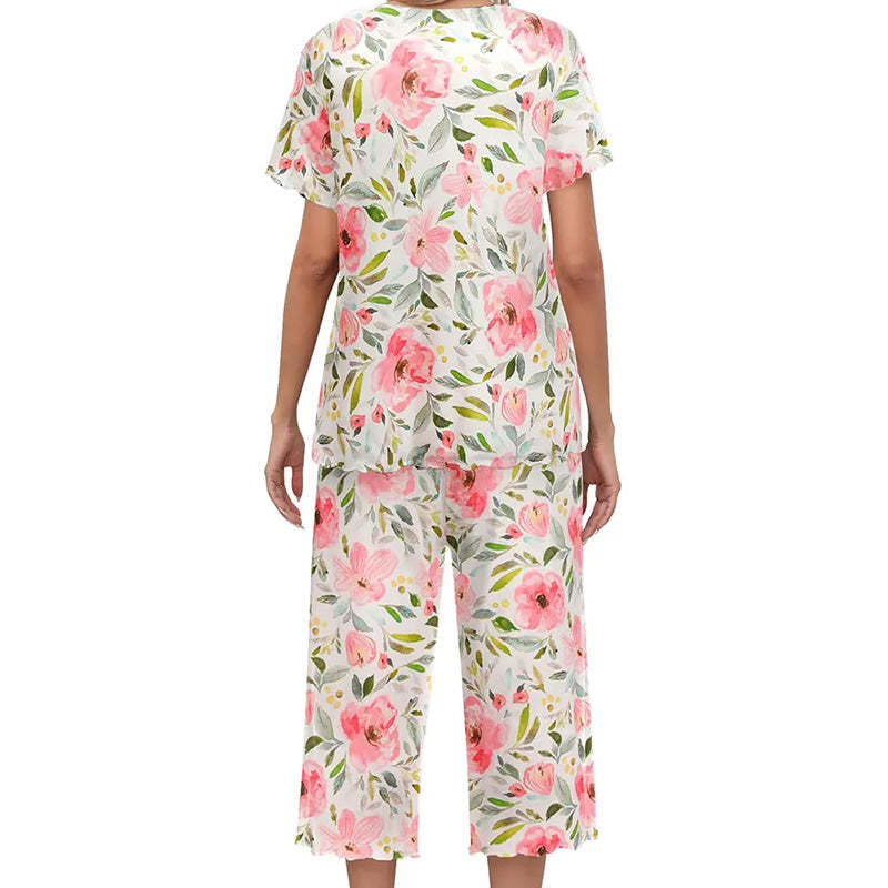 ⏳Limited Time 50% Off💥Women's Printed Top & Pants Nightwear Set