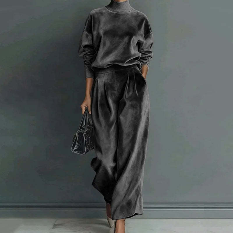 📢📢50% OFF NOW! ⏳Women’s Casual Warm Top & Wide Leg Pants 2-Piece Set