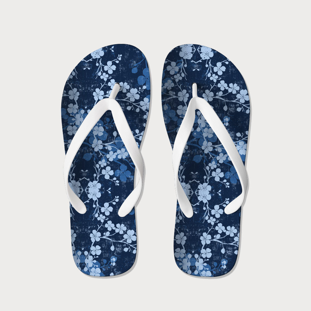 Tokyo-Tiger Midnight Blossoms Flip Flops