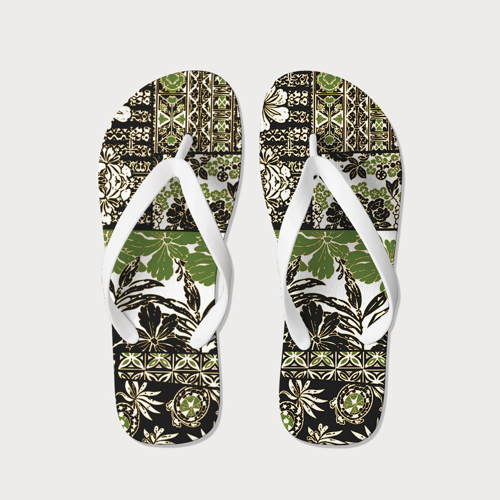 Tokyo-Tiger Tropical Plant Flip Flops
