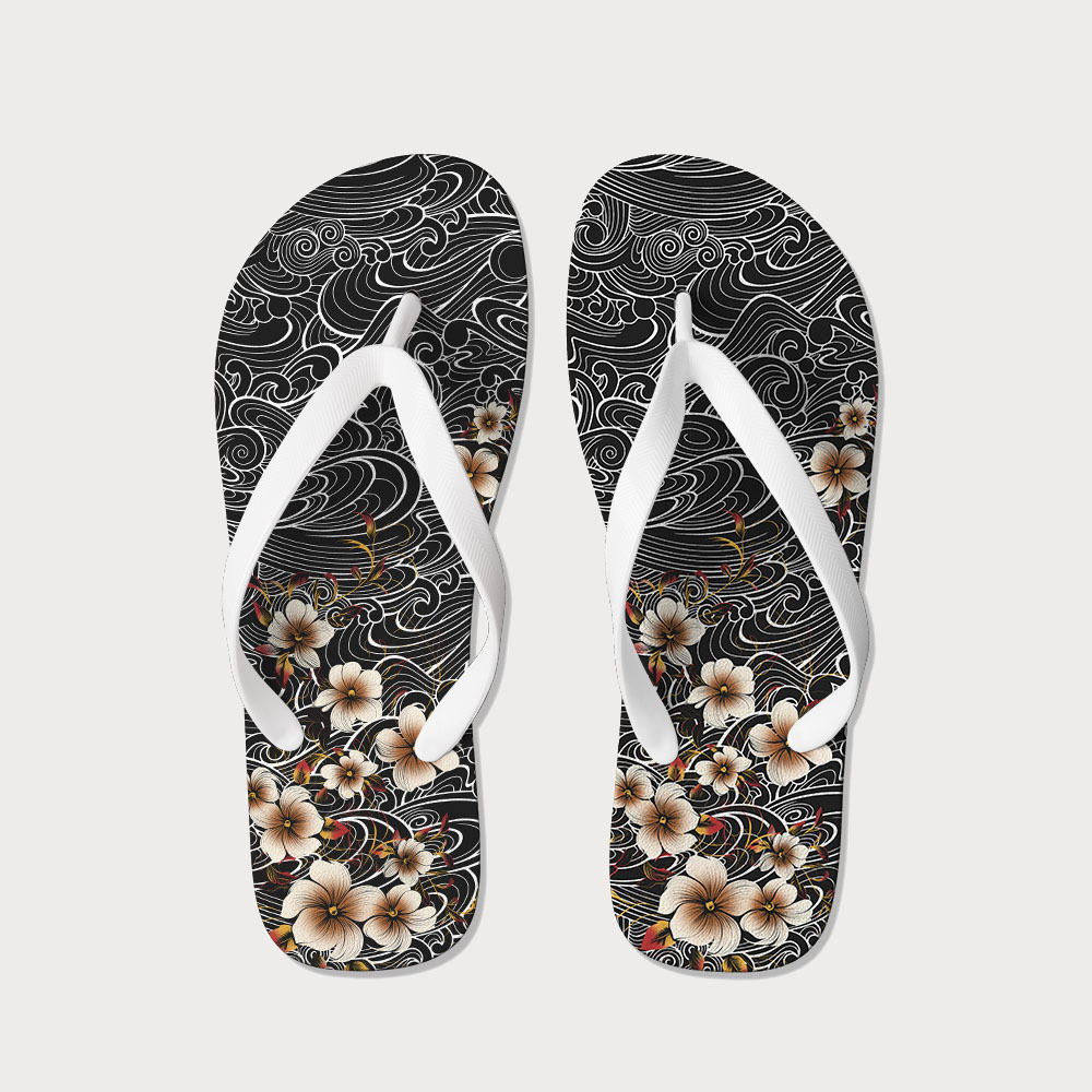 Tokyo-Tiger Floral Whirl Flip Flops