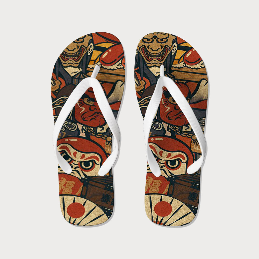 Tokyo-Tiger Japanese Traditional Elements Flip Flops