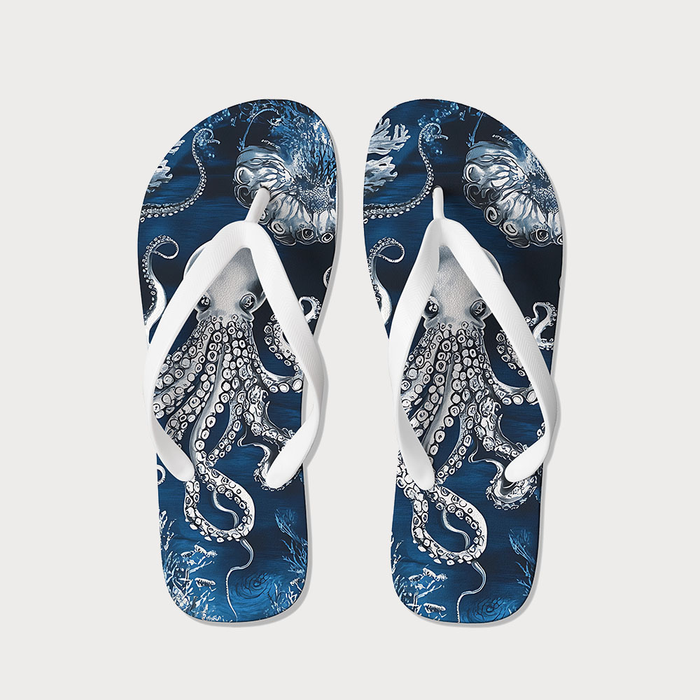 Tokyo-Tiger Deep Sea Octopus Flip Flops