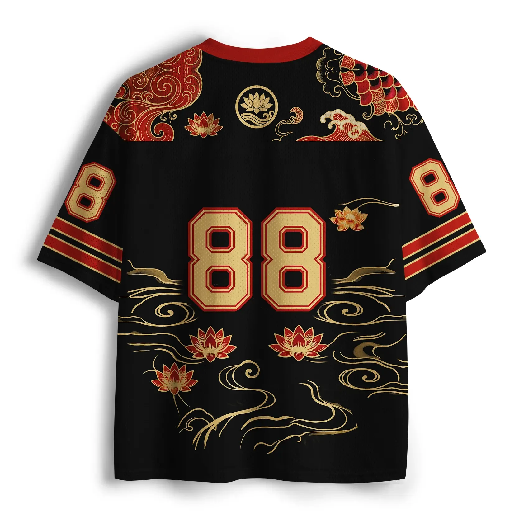 Tokyo-Tiger  Elegant Koi Fish Watercolor Art Mesh Jersey