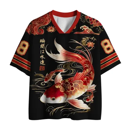 Tokyo-Tiger  Elegant Koi Fish Watercolor Art Mesh Jersey