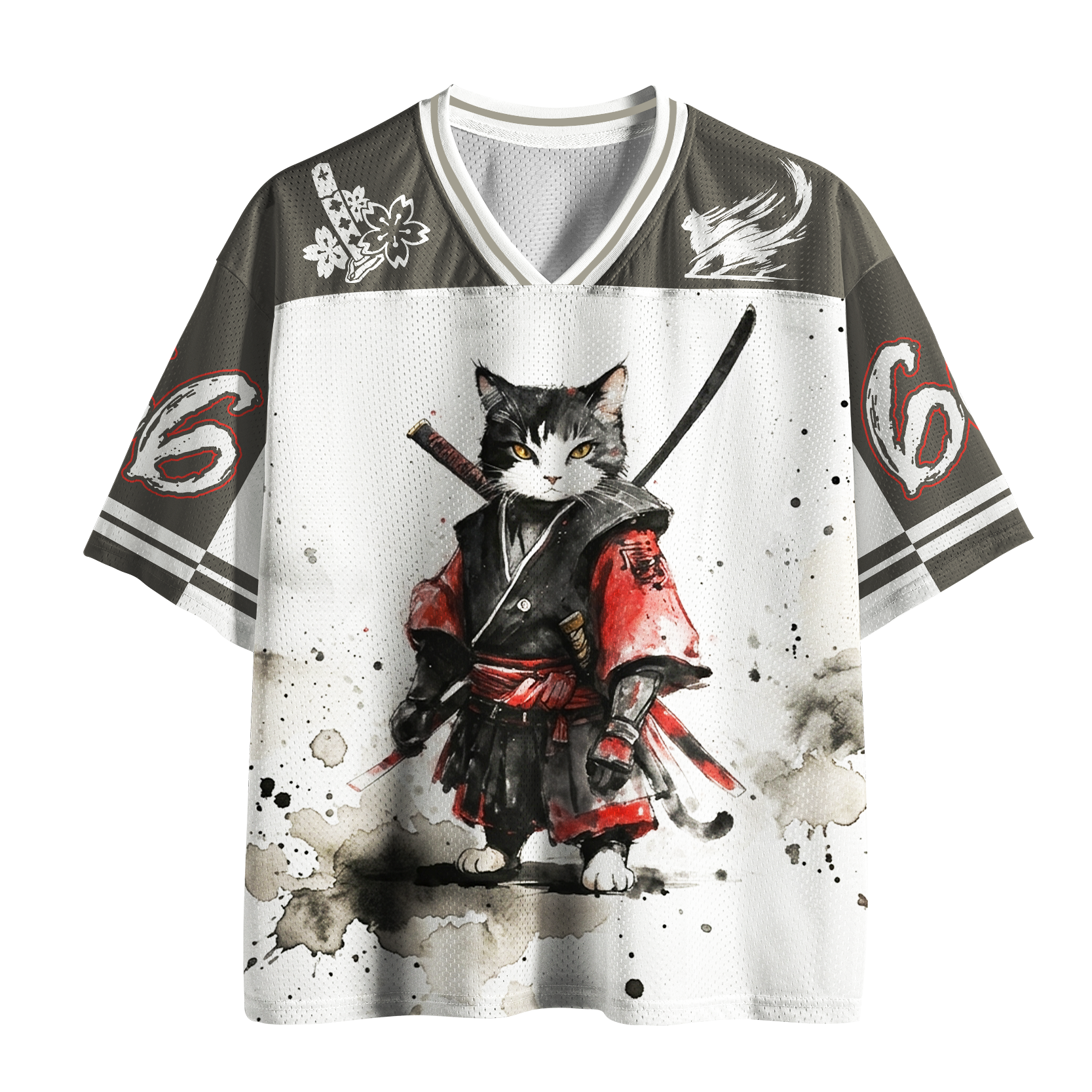 Tokyo-Tiger Sumie Samurai Cat Mesh Jersey