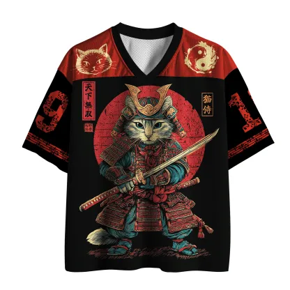 Tokyo-Tiger The Crimson Blade Samurai Cat Mesh Jersey