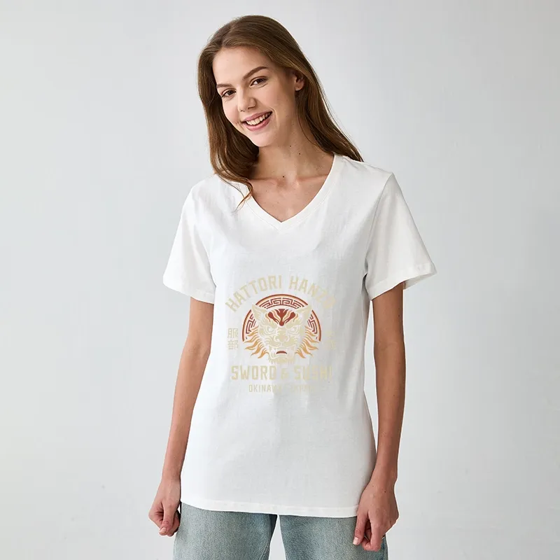 Tokyo-Tiger Hattori Lion Japanese Samurai V-Neck Classic T-Shirt