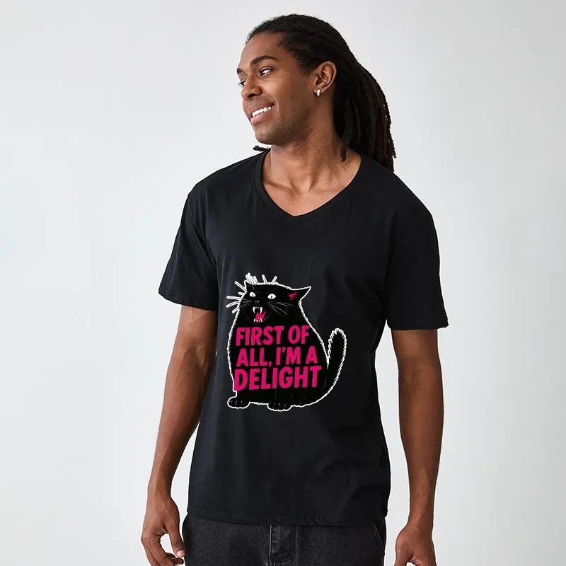 Tokyo-Tiger Roaring Black Cat V-Neck Classic T-Shirt