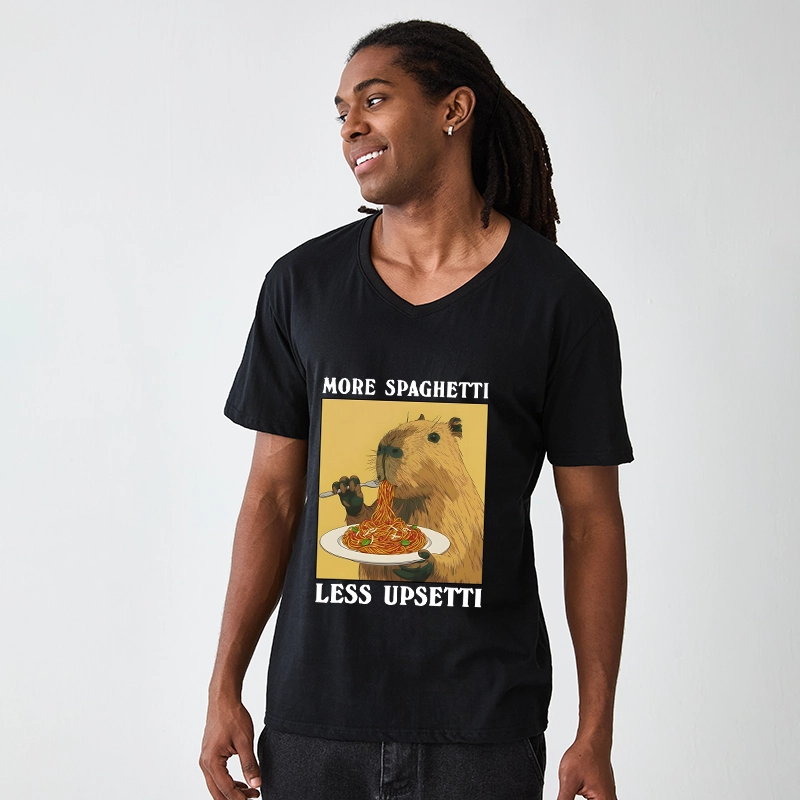 Tokyo-Tiger Capybara Eating Pasta V-Neck Classic T-Shirt