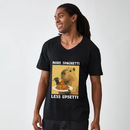 Tokyo-Tiger Capybara Eating Pasta V-Neck Classic T-Shirt