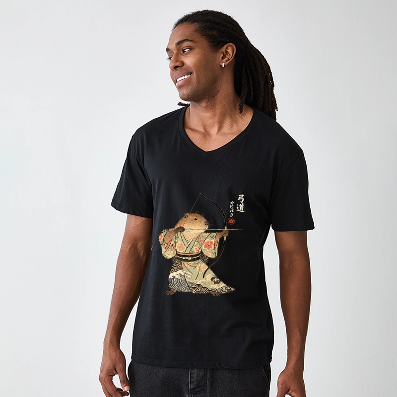 Tokyo-Tiger Capybara Archery V-Neck Classic T-Shirt