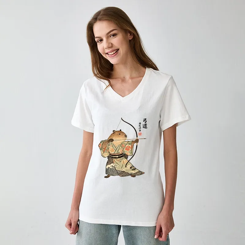 Tokyo-Tiger Capybara Archery V-Neck Classic T-Shirt