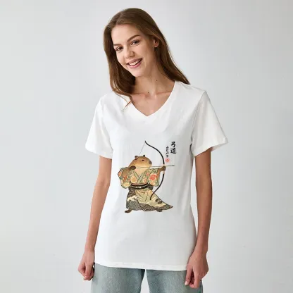 Tokyo-Tiger Capybara Archery V-Neck Classic T-Shirt