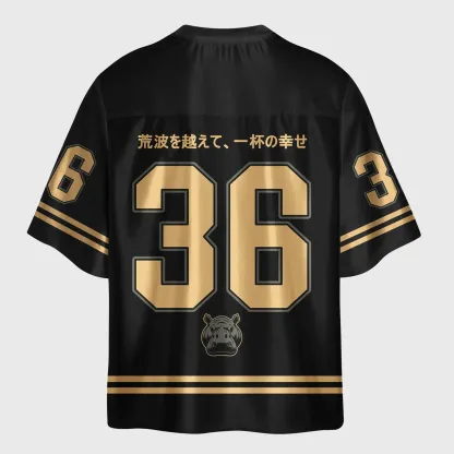 Tokyo-Tiger Moo Deng Eat Ramen Glossy Oversized Jersey