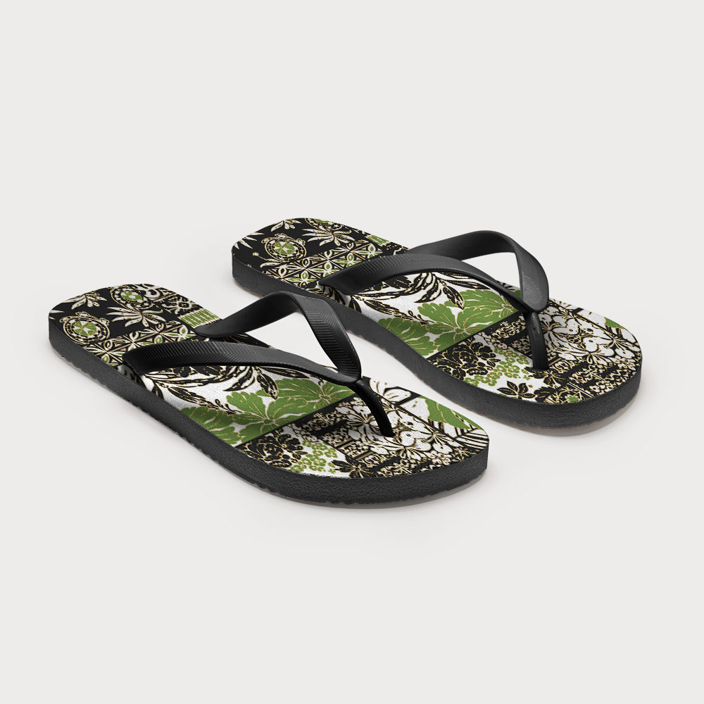 Tokyo-Tiger Tropical Plant Flip Flops