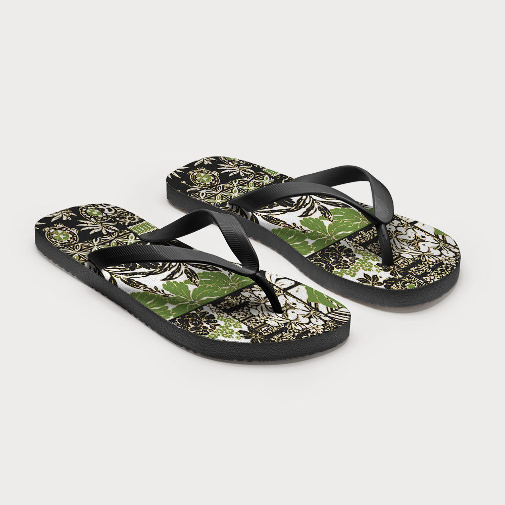 Tokyo-Tiger Tropical Plant Flip Flops