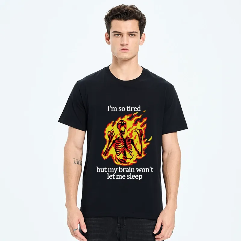 Tokyo-Tiger Tired Skeleton On Fire Classic T-Shirt