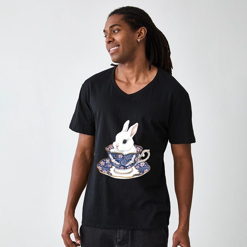Tokyo-Tiger Cute Rabbit Tea Set V-Neck Classic T-Shirt
