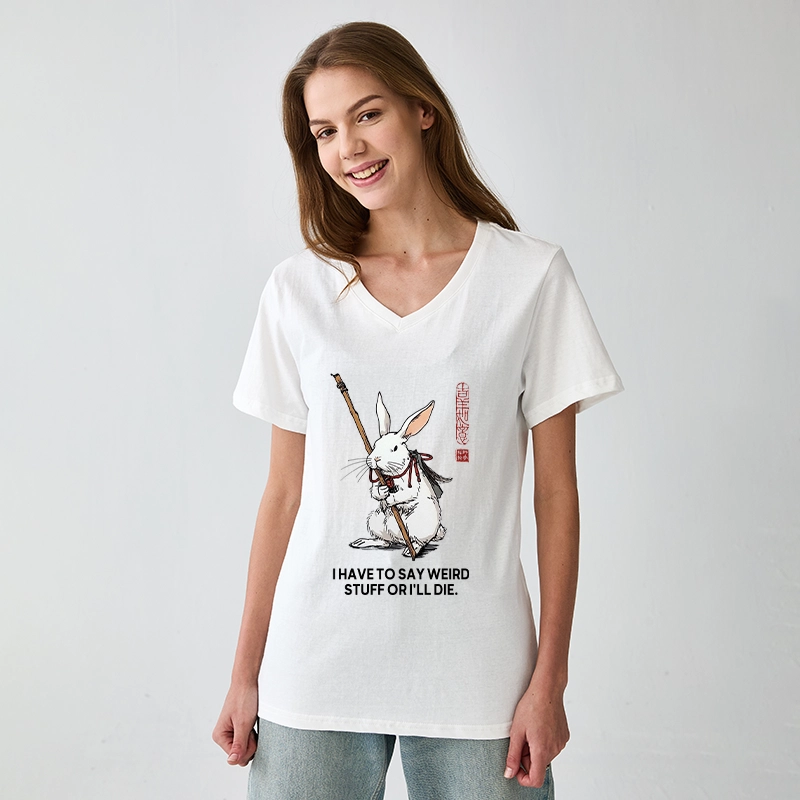 Tokyo-Tiger Rabbit Gotta Say Weird Stuff Or Die V-Neck Classic T-Shirt