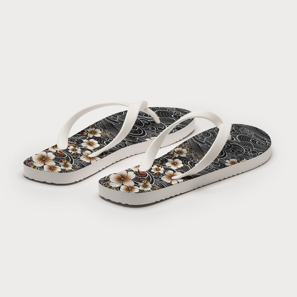 Tokyo-Tiger Floral Whirl Flip Flops