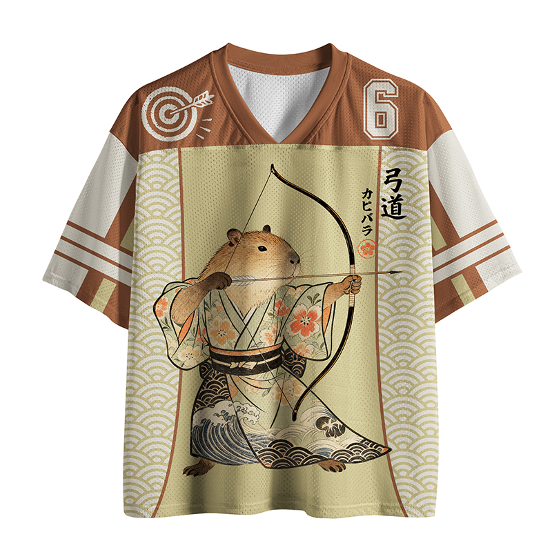 Tokyo-Tiger Capybara Archery No.6 Mesh Jersey