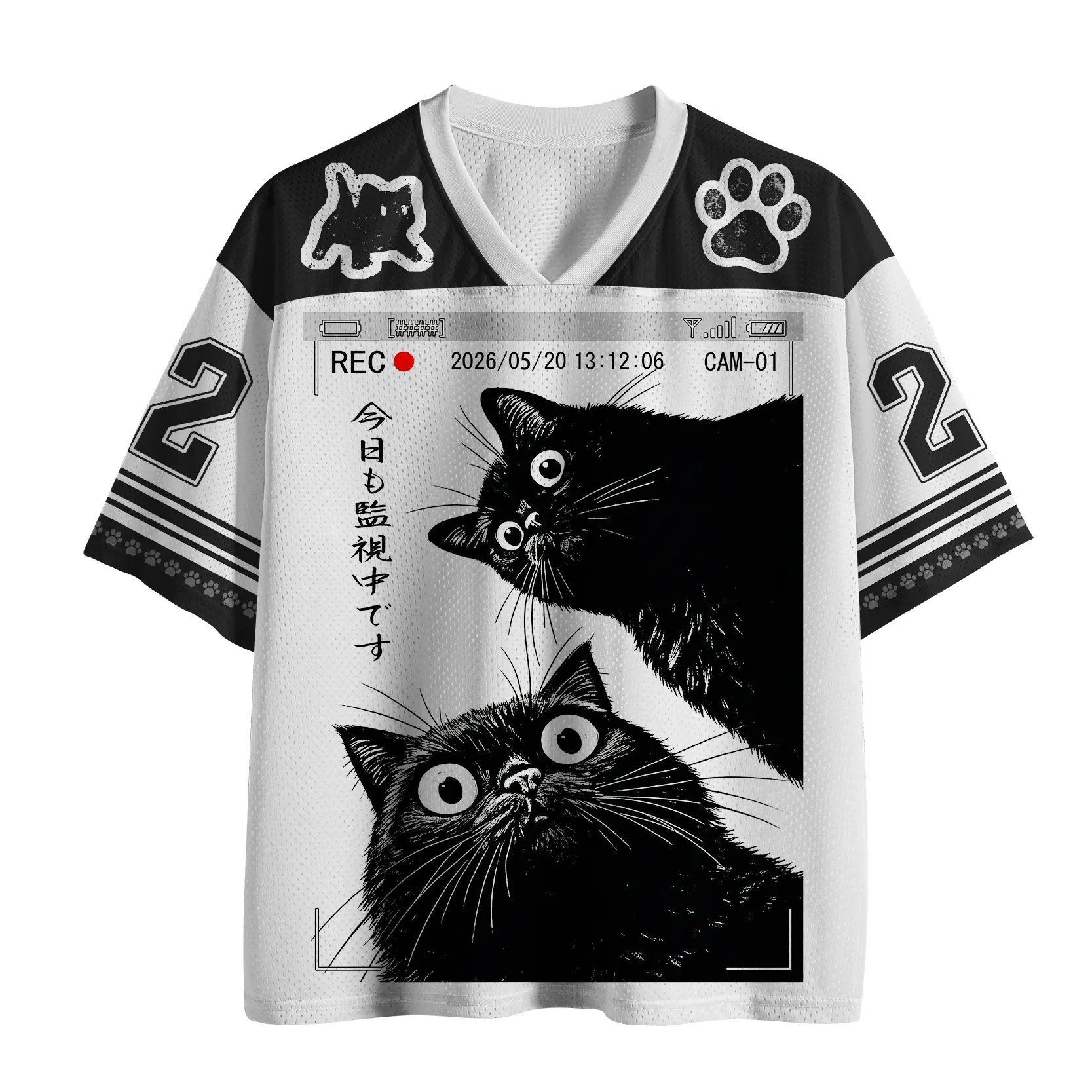 Tokyo-Tiger Two Cats Watching You Today Too Mesh Jersey