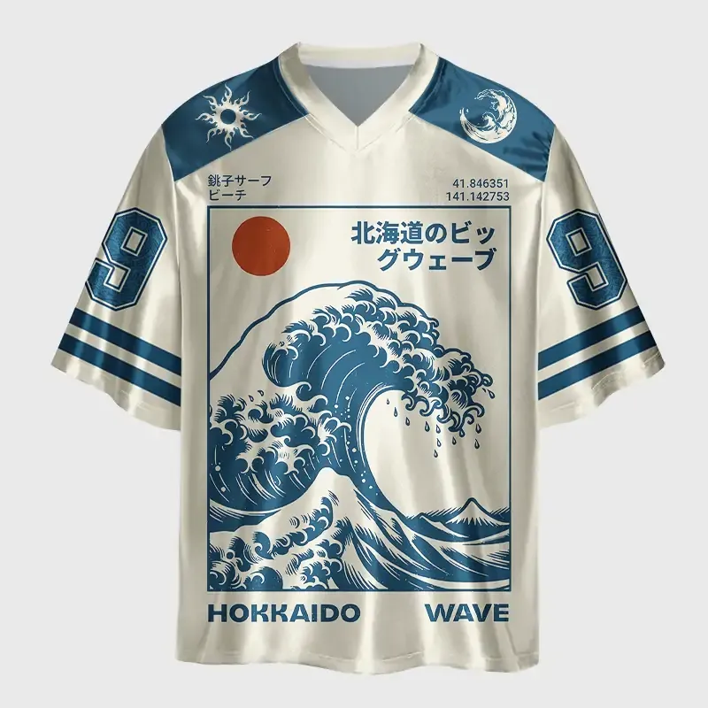 Tokyo-Tiger Hokkaido Wave Japan Glossy Oversized Jersey