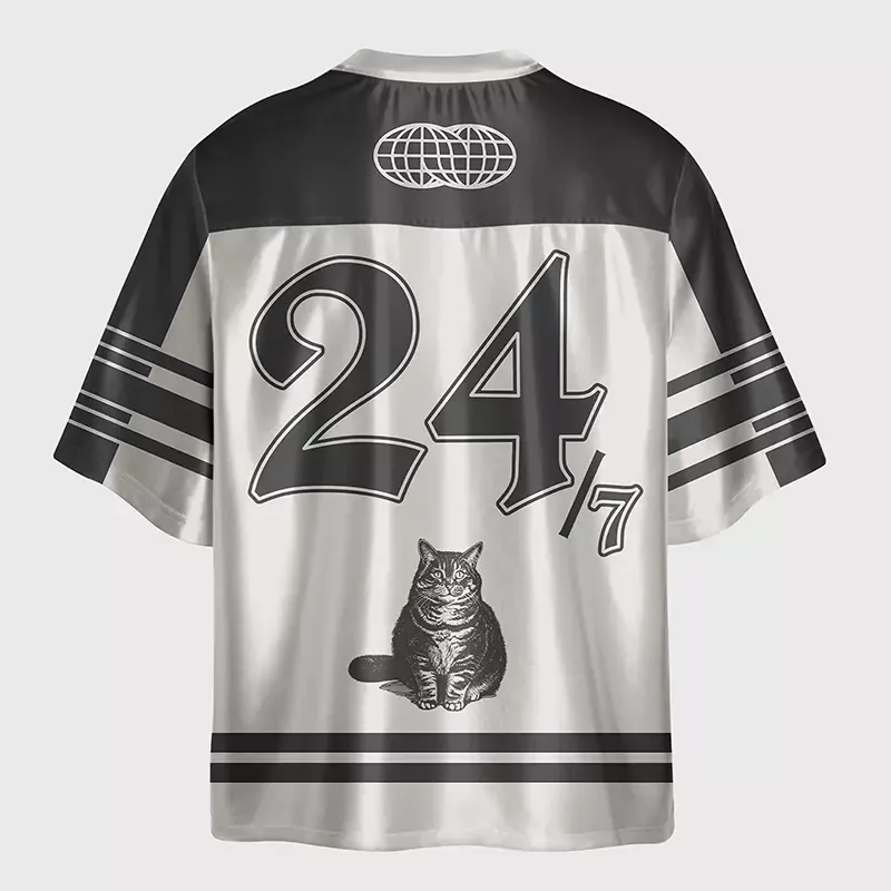  Tokyo-Tiger Overweight Cat And Its Doting Owner Glossy Oversized Jersey