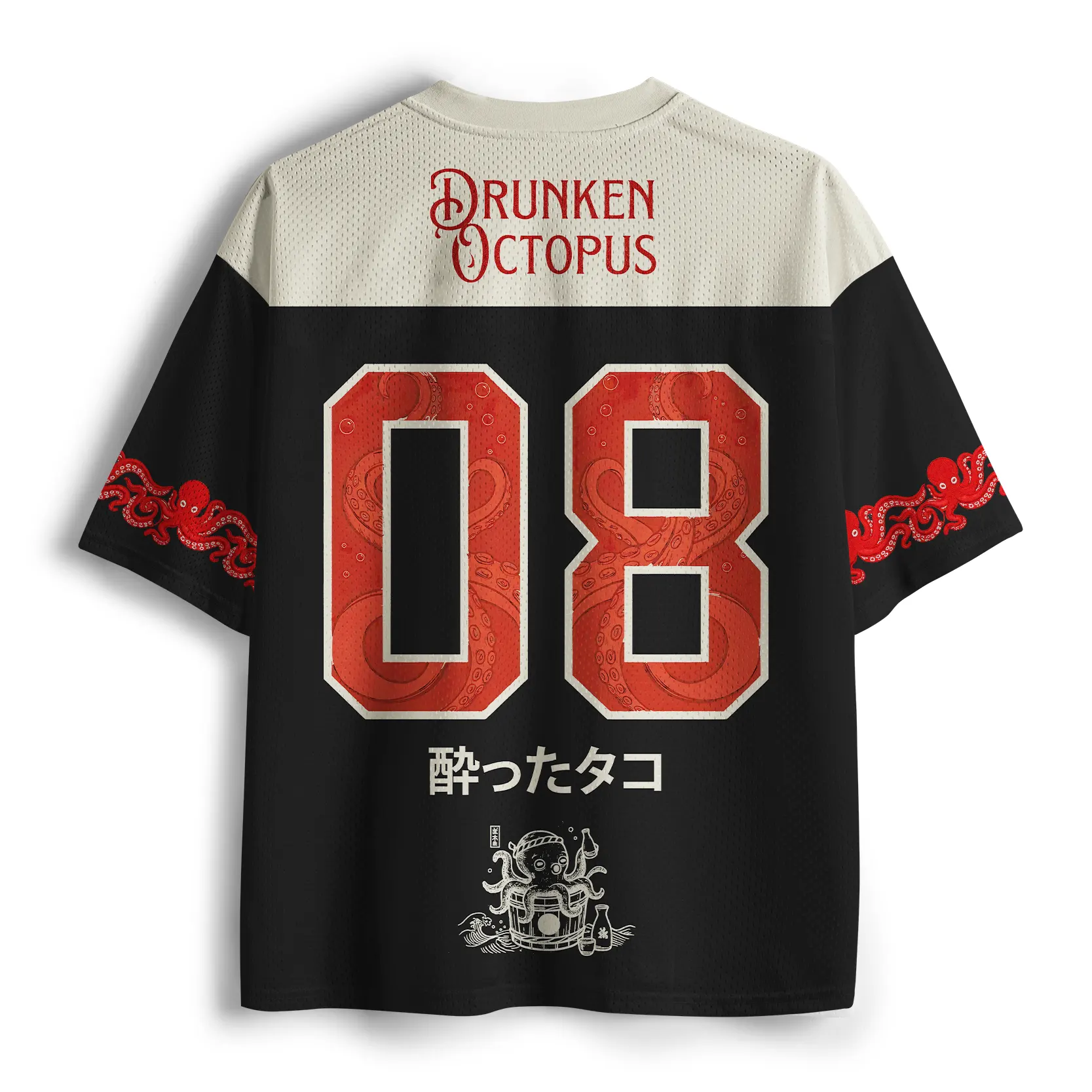 Tokyo-Tiger Quirky Retro Osaka Octopus Mesh Jersey
